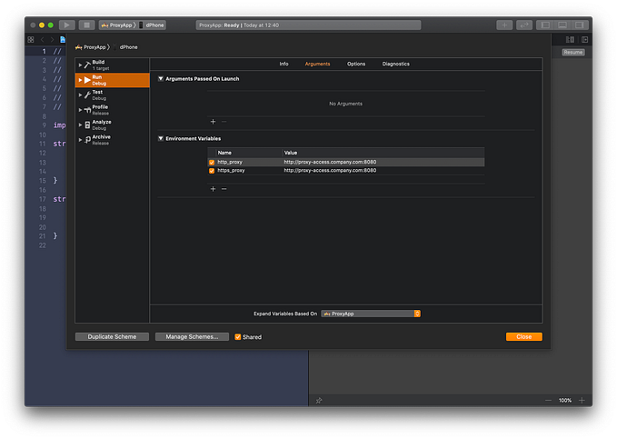 Setting up proxy for the iOS Simulator