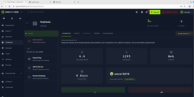 HackTheBox Challenge Only-Hacks