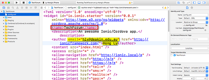 Deploy Ionic App on iOS Devices & Change App Name