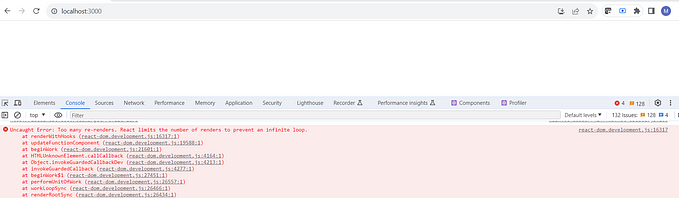 React Js : react-dom.development.js:16317