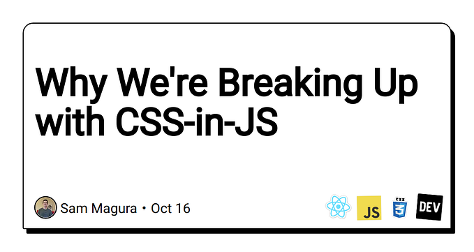 (번역) 우리가 CSS-in-JS와 헤어지는 이유