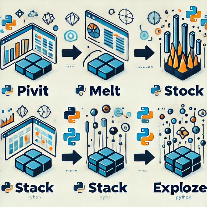 Reshaping Pandas DataFrames: melt vs stack vs pivot vs explode