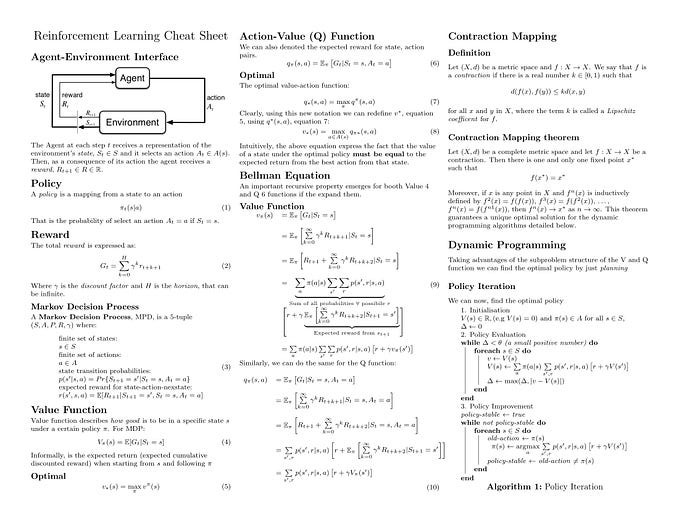 Reinforcement Learning Cheat Sheet