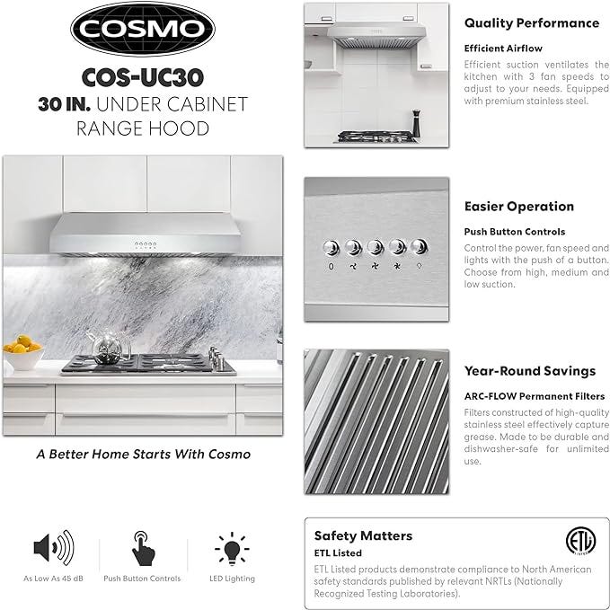Unleashing the Power of the Kitchen The COSMO UC30 Range Hood by