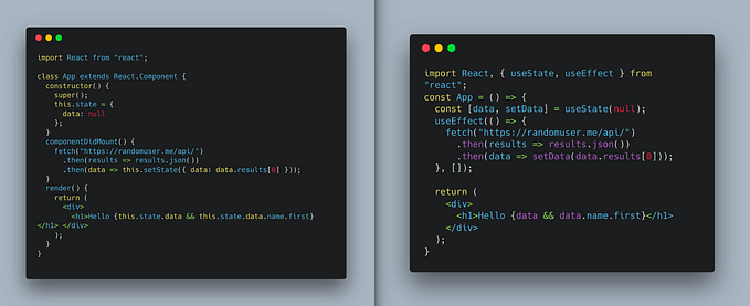 Class components Vs React Hooks