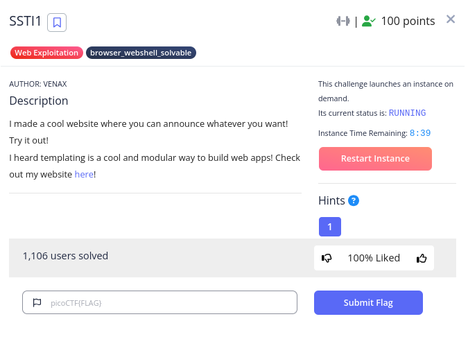 PICOCTF 20250-WEB: SSTI 1