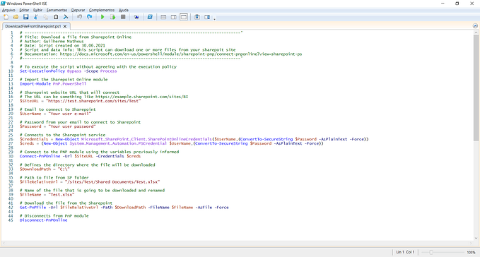 Get file (download) from Sharepoint through PowerShell script