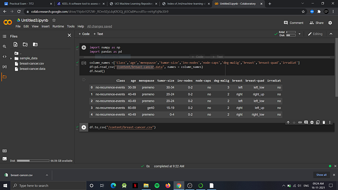 Analyzing Breast Cancer Data using Orange