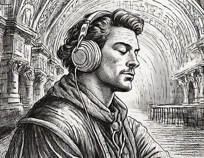 A man listening to music