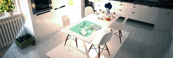 Concept design of an educational AR App projected on the dining room table