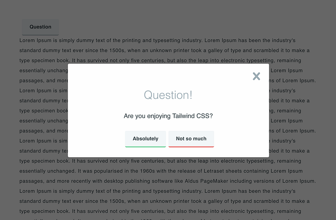 Creating a modal dialog with Tailwind CSS