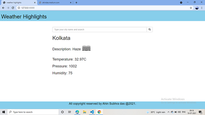 Weather app using Django | Python