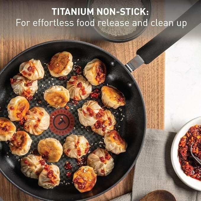 T-fal Ultimate Hard Anodized Nonstick Fry Pan Set 2 Piece, 10, 12 Inch, Oven Broiler Safe 400F