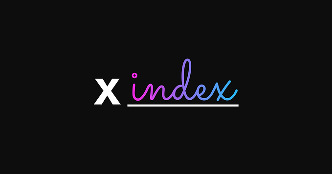 the word index as a signature in the herodevs gradient underlined with a white x on the left