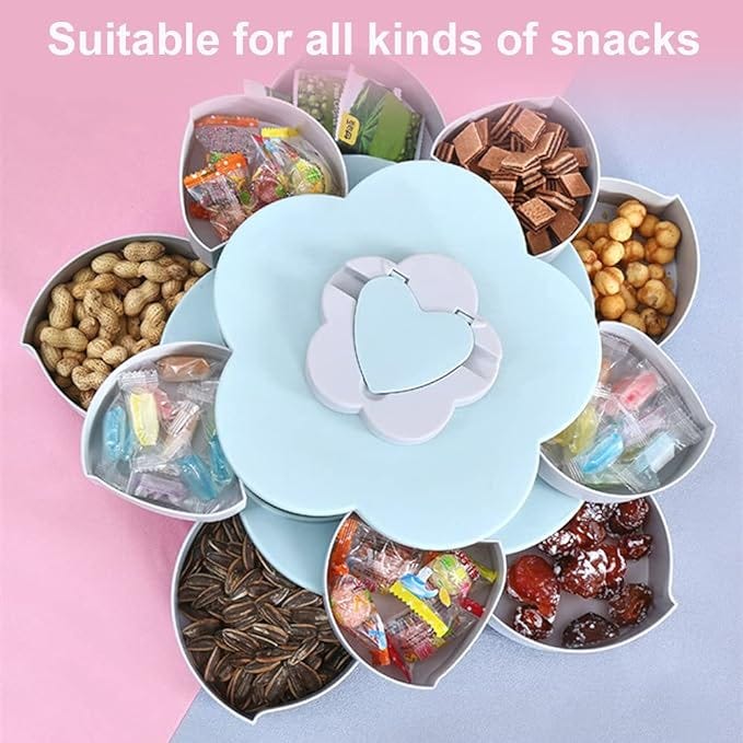 Rotating Snack Tray Creative Flower Type - aleegadget - Medium