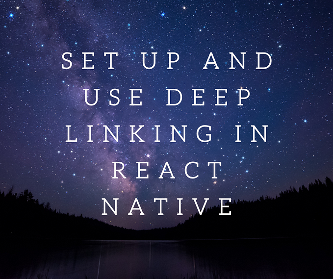 deep linking react native article