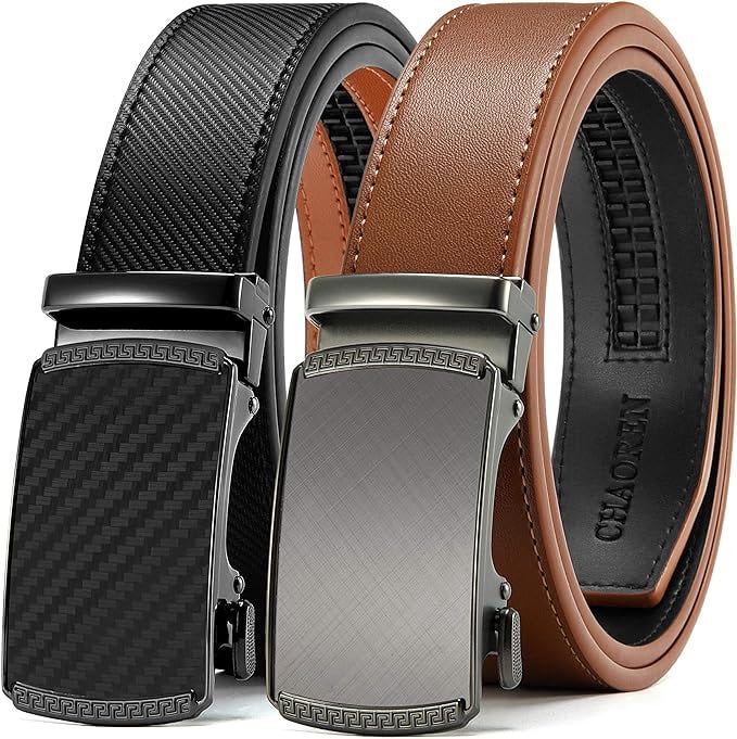 CHAOREN Ratchet Belts for Men 2Pack — Stylish Leather Belts in Gift