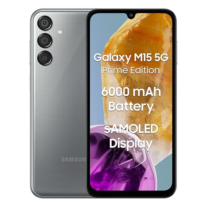 Samsung Galaxy M15 5G Prime Edition (Stone Grey,4GB RAM,128GB Storage)| Super AMOLED Display| 50MP…