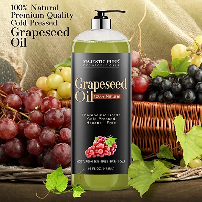MAJESTIC PURE Grapeseed Oil, Pure & Natural Massage and Carrier Oil