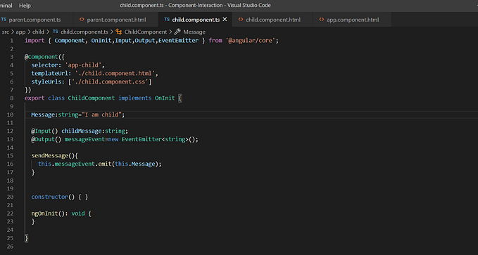 Parent ,child component Interaction in Angular