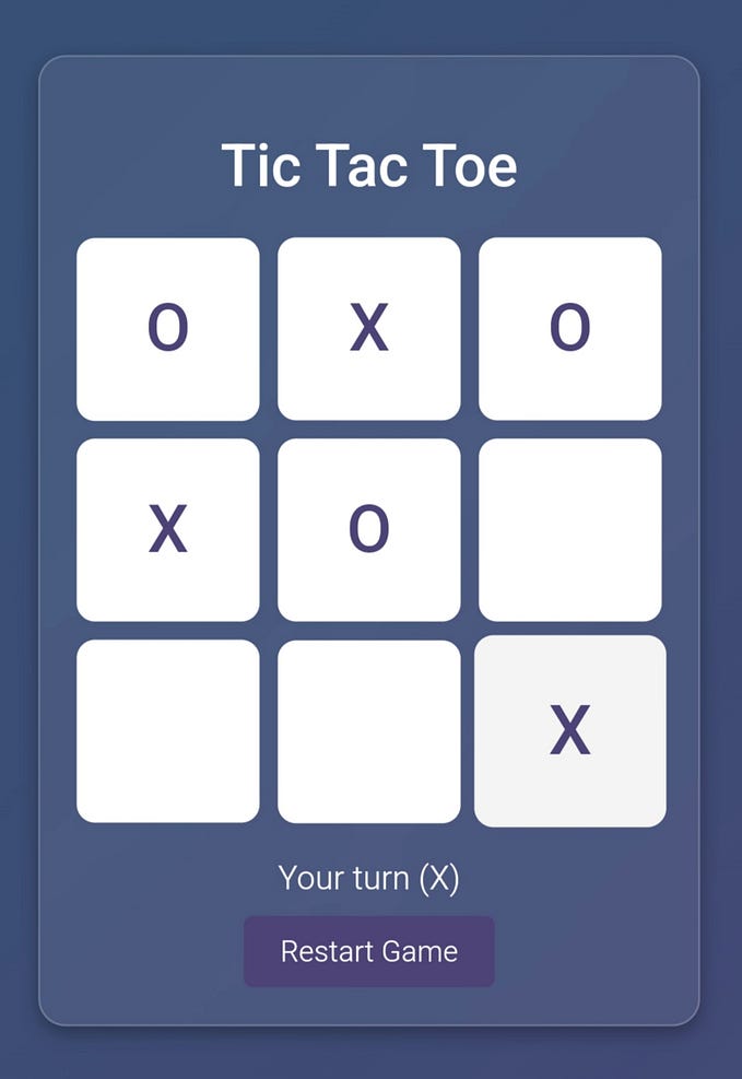 Code for tic-tac-toe game…(Noughts and crosses or XOX)…