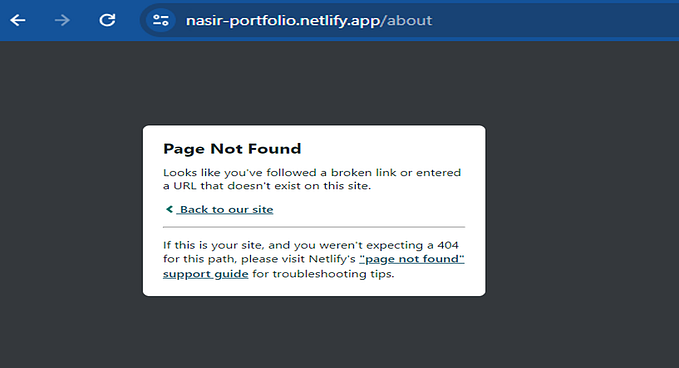 Solution of Page Not Found error on Netlify.