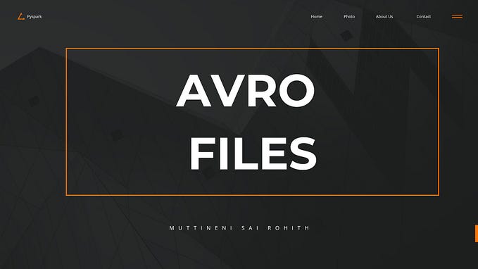 Using AVRO Files in PySpark