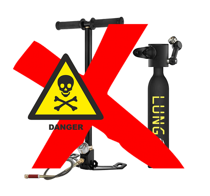 Lung T-500 (small compressed air dive tank) is dangerous