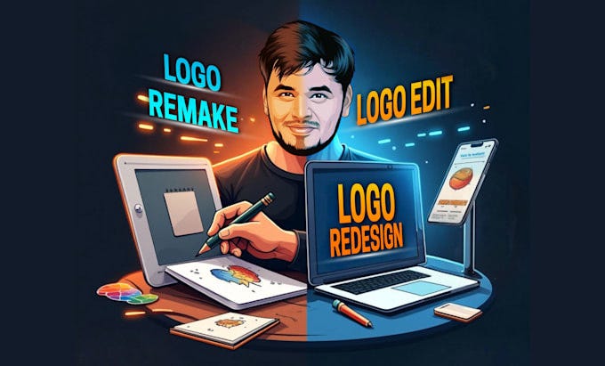 I will edit logo redraw redo remake or redesign