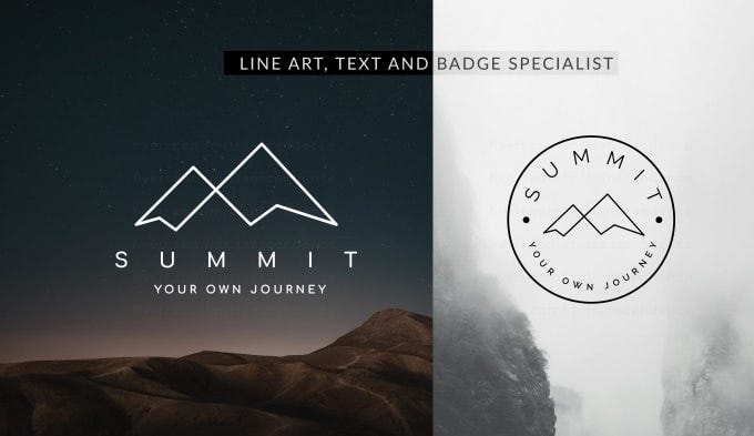 will do modern line art text or badge logo design