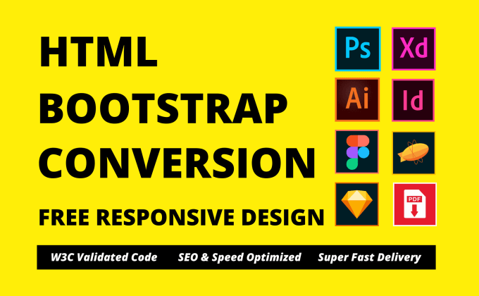 I will convert figma to html, sketch to html, xd to html, psd to html css bootstrap