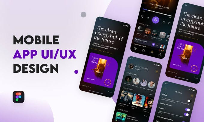 Top 10! I will design unique mobile app screens UI UX in figma for $20 ...
