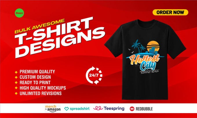 Custom T-Shirt Designs for Merch, Printful, and Teespring