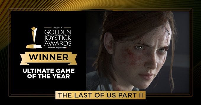 The Golden Joystick Awards gave the 2020 GOTY to 'Last of Earth Part II.' |  by Hot Issue Storage | Medium