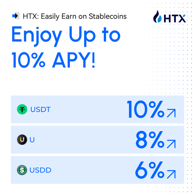 Earn up to 10% APY on HTX