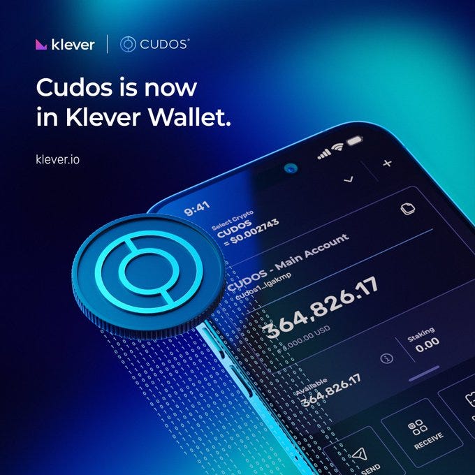 Cudos is now supported in Klever Wallet — Your path to the Web3 