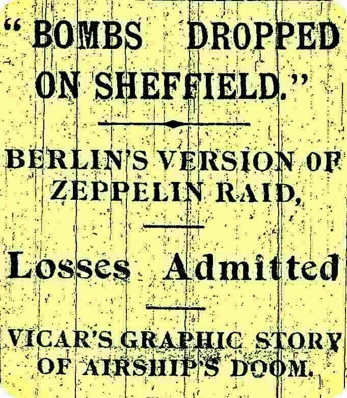 Reporting on the Sheffield raid, Sheffield Independent, 1916