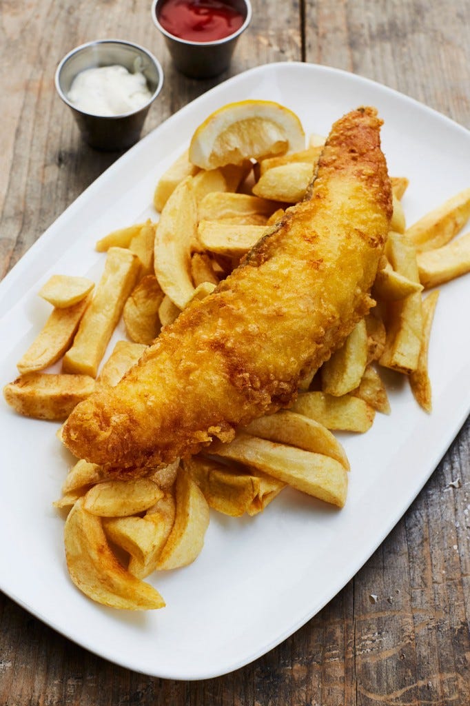 چیپس و ماهی غذای انگلیس