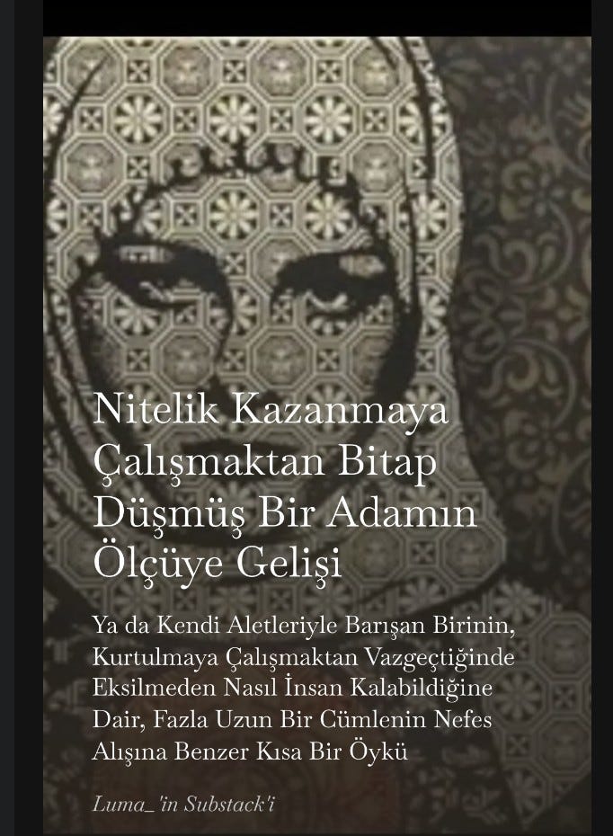 Nitelik Kazanmaya Çalışmaktan Bitap Düşmüş Bir Adamın Ölçüye Gelişi