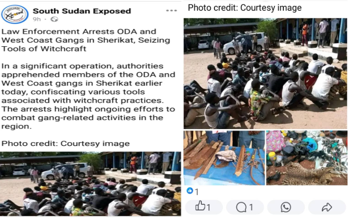 Screenshot of an old picture shared by South Sudan Exposed