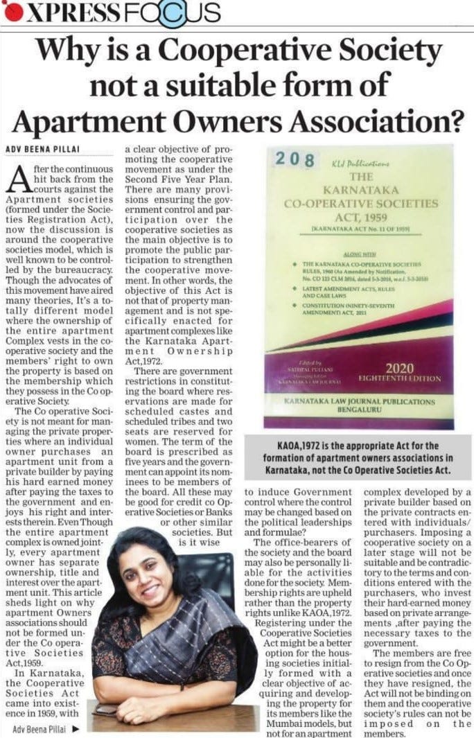 Formation Of Apartment Owner Association In Bangalore — Next Legal