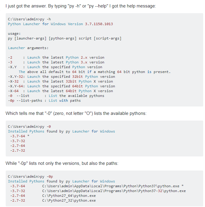 How to check all the installed Python versions on Windows? | by ASCOM ...