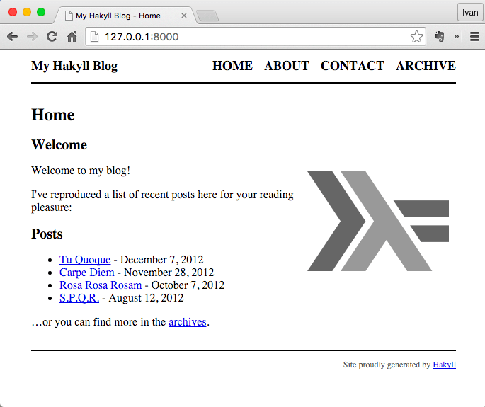 Hakyll, a static site generator in Haskell by Ivan Storck Medium