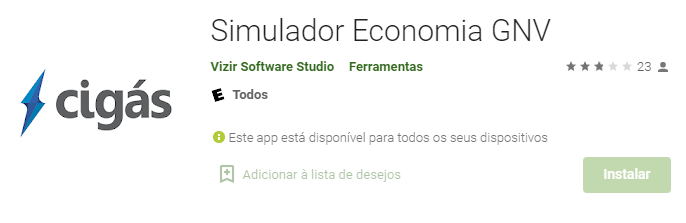App Para Localizar Postos GNV (Fonte: Captura de Tela Play Store).