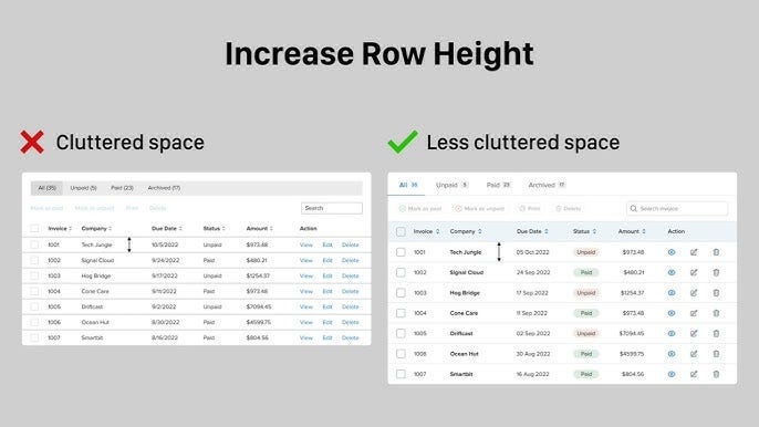 UI Design Tips for a Better Data Table UX