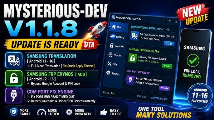 🌟 Mysterious-Dev Tool V1.1.8 | Update is READY [OTA] 🚀