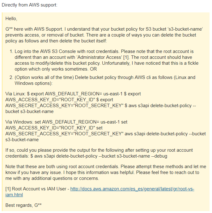 AWS — s3 locked out of bucket. I have locked my s3 bucket with some