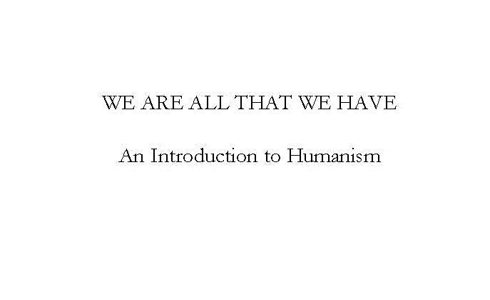Suggested Humanist Readings