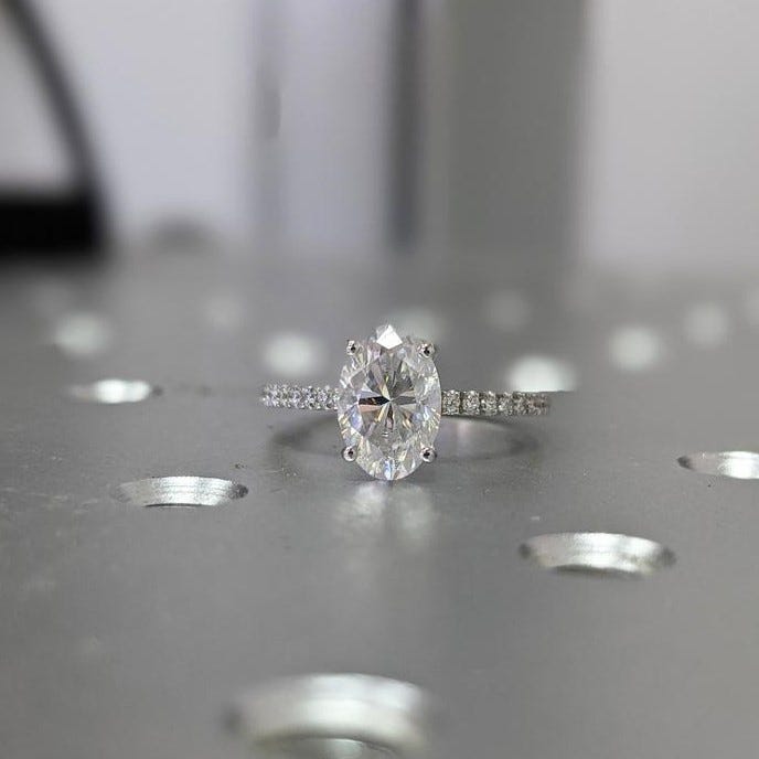 1.5cts Moissanite Oval Engagement Ring and Oval 9x6mm Moissanite by  Braverman Jewelry | by bravermanjewelry | Medium