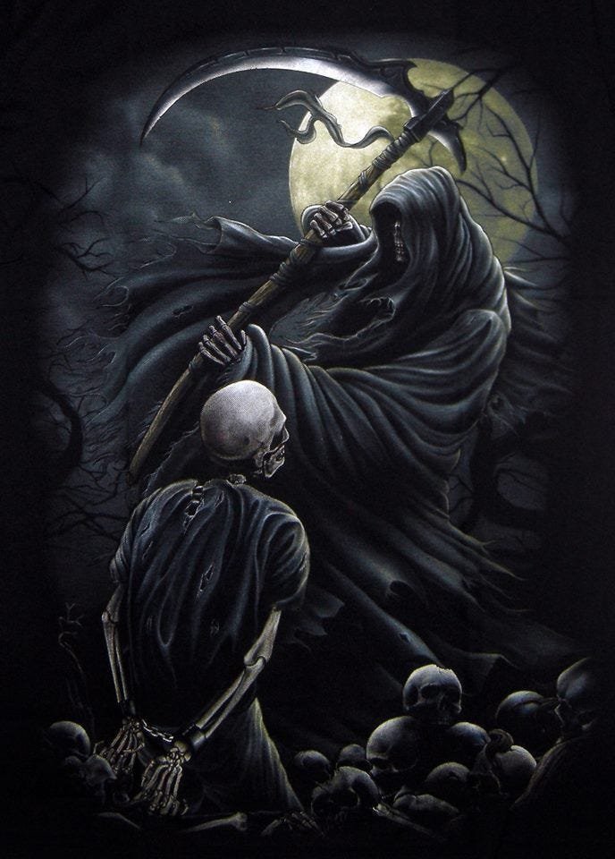 My friend the Grim Reaper. I was laid out in the gutter., by Austin Petti, Plutonian Publication